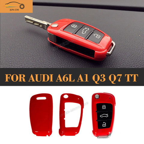Darrahopens Auto Accessories > Auto Accessories Others > Automotive Parts Audi ABS Carbon Fiber Car Key Cover Case Compatible with A6L A1 Q3 Q7 TT R8 A3 S3