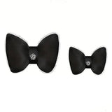 Darrahopens Auto Accessories > Auto Accessories Others > Automotive Parts Black Bowknot Neck Pillow Plush Bow Tie Soft Plush Car Headrest Waist Support - Waist