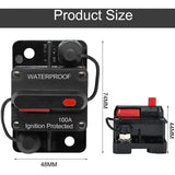 Darrahopens Auto Accessories > Auto Accessories Others > Automotive Parts Car Circuit Breaker 30A - 150A, Dc 12V - 48V Waterproof Circuit Breaker With Manual Reset For Auto Car Marine Boat Bike