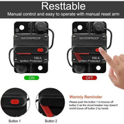 Darrahopens Auto Accessories > Auto Accessories Others > Automotive Parts Car Circuit Breaker 30A - 150A, Dc 12V - 48V Waterproof Circuit Breaker With Manual Reset For Auto Car Marine Boat Bike