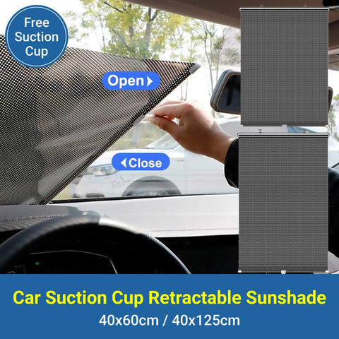 Darrahopens Auto Accessories > Auto Accessories Others > Automotive Parts Car Window Sun Shade Retractable Side Visor Shield Cover Roll Curtain For Auto Use - 40x125cm