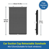 Darrahopens Auto Accessories > Auto Accessories Others > Automotive Parts Car Window Sun Shade Retractable Side Visor Shield Cover Roll Curtain For Auto Use - 40x125cm