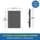 Darrahopens Auto Accessories > Auto Accessories Others > Automotive Parts Car Window Sun Shade Retractable Side Visor Shield Cover Roll Curtain For Auto Use - 40x125cm