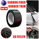 Darrahopens Auto Accessories > Auto Accessories Others > Automotive Parts Cardoor Sill Protector Strip Carbon Fiber Bumper Sticker Rubber Trim Edge 5Cm*3M
