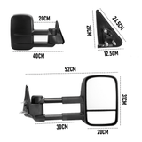 Darrahopens Auto Accessories > Auto Accessories Others > Automotive Parts Front Pair Extendable Towing Mirrors Fit for Nissan Patrol GU/Y61 1997-2016 Manual Foldable Split View Black 2pcs