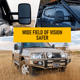 Darrahopens Auto Accessories > Auto Accessories Others > Automotive Parts Front Pair Extendable Towing Mirrors Fit for Nissan Patrol GU/Y61 1997-2016 Manual Foldable Split View Black 2pcs