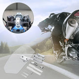 Darrahopens Auto Accessories > Auto Accessories Others > Automotive Parts Motorcycle Windshield Spoiler Extension Adjustable Clip-On Clear Wind Deflector