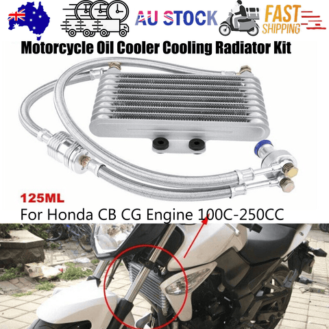 Darrahopens Auto Accessories > Auto Accessories Others > Automotive Parts New 125ml Motorcycle Oil Cooler Cooling Radiator Kit For Honda CB CG 100CC-250CC