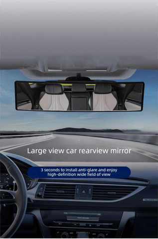 Darrahopens Auto Accessories > Auto Accessories Others > Automotive Parts Panoramic Rear View Mirror Car Wide Angle Convex Curve Mirror Anti-Glare Universal Clip-On Interior Rearview Mirror 28.5cm Large Field of Vision