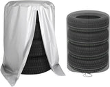 Darrahopens Auto Accessories > Auto Accessories Others > Automotive Parts Tire Storage Cover Silver Universal for 4 Tires Car Spare Tire Protection Bag Case