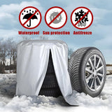 Darrahopens Auto Accessories > Auto Accessories Others > Automotive Parts Tire Storage Cover Silver Universal for 4 Tires Car Spare Tire Protection Bag Case