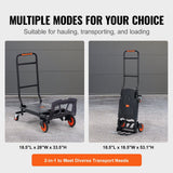 Darrahopens Auto Accessories > Auto Accessories Others > Automotive Parts VEVOR Aluminum Hand Truck, 2 in 1, 136 kg Max Load Capacity, Heavy Duty Industrial Convertible Folding Hand Truck and Dolly, Utility Cart Converts from Hand Truck to Platform Cart with Rubber Wheels