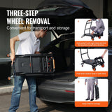 Darrahopens Auto Accessories > Auto Accessories Others > Automotive Parts VEVOR Aluminum Hand Truck, 2 in 1, 136 kg Max Load Capacity, Heavy Duty Industrial Convertible Folding Hand Truck and Dolly, Utility Cart Converts from Hand Truck to Platform Cart with Rubber Wheels