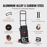 Darrahopens Auto Accessories > Auto Accessories Others > Automotive Parts VEVOR Aluminum Hand Truck, 2 in 1, 136 kg Max Load Capacity, Heavy Duty Industrial Convertible Folding Hand Truck and Dolly, Utility Cart Converts from Hand Truck to Platform Cart with Rubber Wheels