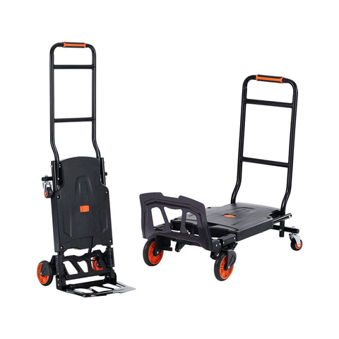 Darrahopens Auto Accessories > Auto Accessories Others > Automotive Parts VEVOR Aluminum Hand Truck, 2 in 1, 136 kg Max Load Capacity, Heavy Duty Industrial Convertible Folding Hand Truck and Dolly, Utility Cart Converts from Hand Truck to Platform Cart with Rubber Wheels