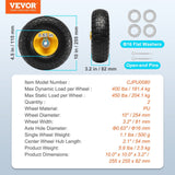 Darrahopens Auto Accessories > Auto Accessories Others > Automotive Parts VEVOR Solid PU Run-Flat Tire Wheel, 254 mm, 2-Pack, 181.4 kg Dynamic Load, 204.1 kg Static Load, Flat Free Tubeless Tires and Wheels for Hand Truck, Utility Cart, Dolly, Garden Trailer, Various Carts
