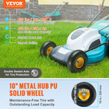 Darrahopens Auto Accessories > Auto Accessories Others > Automotive Parts VEVOR Solid PU Run-Flat Tire Wheel, 254 mm, 2-Pack, 181.4 kg Dynamic Load, 204.1 kg Static Load, Flat Free Tubeless Tires and Wheels for Hand Truck, Utility Cart, Dolly, Garden Trailer, Various Carts