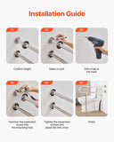 Darrahopens Auto Accessories > Auto Accessories Others > Automotive Parts VEVOR Toilet Safety Rail, 80 cm U-Shaped Handicap Grab Bar, 304 Stainless Steel Senior Safety Pole, Toilet Grab Bars with Anti-Slip Handle, 136 kg Load Capacity Security Handrail with Support Leg