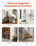 Darrahopens Auto Accessories > Auto Accessories Others > Automotive Parts VEVOR Toilet Safety Rail, 80 cm U-Shaped Handicap Grab Bar, 304 Stainless Steel Senior Safety Pole, Toilet Grab Bars with Anti-Slip Handle, 136 kg Load Capacity Security Handrail with Support Leg