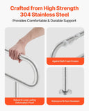 Darrahopens Auto Accessories > Auto Accessories Others > Automotive Parts VEVOR Toilet Safety Rail, 80 cm U-Shaped Handicap Grab Bar, 304 Stainless Steel Senior Safety Pole, Toilet Grab Bars with Anti-Slip Handle, 136 kg Load Capacity Security Handrail with Support Leg