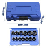 Darrahopens Auto Accessories > Auto Accessories Others > Automotive Repair & Speciality Tools 13 Piece Impact Bolt Nut Remover Set Extractor Socket Tool for Stripped Nuts Bolt