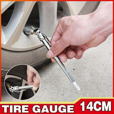 Darrahopens Auto Accessories > Auto Accessories Others > Automotive Repair & Speciality Tools 14cm Stainless Steel Pencil Tyre Pressure Gauge 5-50 PSI Manual Tester