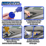 Darrahopens Auto Accessories > Auto Accessories Others > Automotive Repair & Speciality Tools 19-Piece Car Dent Repair Kit with 18 Tabs – Paintless Dent Remover Tool for Auto Body, Hail Damage & Metal Surface Fixing, Adjustable Puller Lever (Yellow)