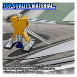 Darrahopens Auto Accessories > Auto Accessories Others > Automotive Repair & Speciality Tools 19-Piece Car Dent Repair Kit with 18 Tabs – Paintless Dent Remover Tool for Auto Body, Hail Damage & Metal Surface Fixing, Adjustable Puller Lever (Yellow)