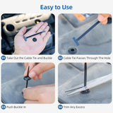Darrahopens Auto Accessories > Auto Accessories Others > Automotive Repair & Speciality Tools 200 Pcs Nylon Universal Cable Buckle for Car - Self-Locking & Easy Installation Zipper Clamp Pin & Button Design - UV Resistant Zipper Tie Tie for Quick and Easy Car Everyday Repair