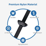 Darrahopens Auto Accessories > Auto Accessories Others > Automotive Repair & Speciality Tools 200 Pcs Nylon Universal Cable Buckle for Car - Self-Locking & Easy Installation Zipper Clamp Pin & Button Design - UV Resistant Zipper Tie Tie for Quick and Easy Car Everyday Repair
