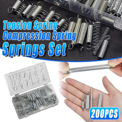 Darrahopens Auto Accessories > Auto Accessories Others > Automotive Repair & Speciality Tools 200PCS Tension Compression Springs Assortment DIY Projects Repair Tools