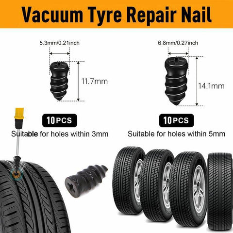 Darrahopens Auto Accessories > Auto Accessories Others > Automotive Repair & Speciality Tools 20PCS Vacuum Tyre Repair Nail Set Tire Repair Rubber Nail Tools For Car