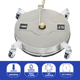 Darrahopens Auto Accessories > Auto Accessories Others > Automotive Repair & Speciality Tools 2In1 Surface Cleaner 16.5Inch Undercarriage Washer Pressure Washer Max 4000PSI 1/4 Quick Connector with Universal Wheels and Wands for Car Ground Cleaning