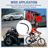 Darrahopens Auto Accessories > Auto Accessories Others > Automotive Repair & Speciality Tools 2PCS Tire Inflator Extension Hose with Quick Connect Chuck, Universal Air Pump Adapter for Car, Motorcycle, Bicycle, Heavy-Duty Nylon & Copper (Black)