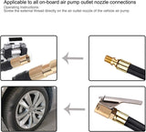 Darrahopens Auto Accessories > Auto Accessories Others > Automotive Repair & Speciality Tools 2PCS Tire Inflator Extension Hose with Quick Connect Chuck, Universal Air Pump Adapter for Car, Motorcycle, Bicycle, Heavy-Duty Nylon & Copper (Black)