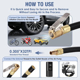 Darrahopens Auto Accessories > Auto Accessories Others > Automotive Repair & Speciality Tools 2PCS Tire Inflator Extension Hose with Quick Connect Chuck, Universal Air Pump Adapter for Car, Motorcycle, Bicycle, Heavy-Duty Nylon & Copper (Black)