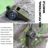 Darrahopens Auto Accessories > Auto Accessories Others > Automotive Repair & Speciality Tools 3-in-1 Emergency Whistle with Compass & Thermometer - Set of 2 - Includes Lanyard - Safety Whistle for Outdoor, Hiking & Camping - Green
