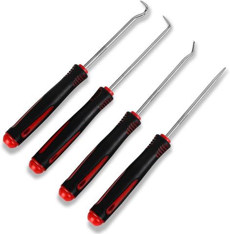 Darrahopens Auto Accessories > Auto Accessories Others > Automotive Repair & Speciality Tools 4-Piece Hook & Paddle Set, Precision Auto Paddle Tool & O-Ring Paddle Set with Comfortable Grip & Anti-Slip Shaft for Oil Seal, Gasket Removal, Electronic Repair