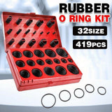 Darrahopens Auto Accessories > Auto Accessories Others > Automotive Repair & Speciality Tools 419 Pcs Rubber O Ring Kit Metric Grommet Seal Plumbing Garage O-Ring Assortment