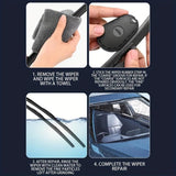 Darrahopens Auto Accessories > Auto Accessories Others > Automotive Repair & Speciality Tools 4PCS Black Portable Car Windshield Wiper Blade Repair Tool - Triple the Wiper Lifespan – Dual Grit Sanding Restorer and Trimmer for Wiper Rubber Strips