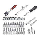 Darrahopens Auto Accessories > Auto Accessories Others > Automotive Repair & Speciality Tools 53PCS Metric Deep Socket Set 1/4" Drive Wrench with Flexible Extension Bar Tools
