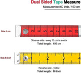 Darrahopens Auto Accessories > Auto Accessories Others > Automotive Repair & Speciality Tools 60in/150cm Soft Multicolor Tape Measure for Craft and Body Measuring