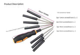 Darrahopens Auto Accessories > Auto Accessories Others > Automotive Repair & Speciality Tools 8-in-1 Black and Orange Multi-Bit Screwdriver Set - Compact Precision Tool Kit with Phillips and Slotted Bits - Ergonomic Handle, Hex Shank Design, Portable Storage Base,Chrome vanadium steel - Ideal for Electronics, PC, Appliances, and DIY Repairs