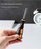Darrahopens Auto Accessories > Auto Accessories Others > Automotive Repair & Speciality Tools 8-in-1 Black and Orange Multi-Bit Screwdriver Set - Compact Precision Tool Kit with Phillips and Slotted Bits - Ergonomic Handle, Hex Shank Design, Portable Storage Base,Chrome vanadium steel - Ideal for Electronics, PC, Appliances, and DIY Repairs