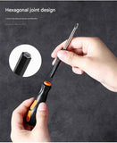 Darrahopens Auto Accessories > Auto Accessories Others > Automotive Repair & Speciality Tools 8-in-1 Black and Orange Multi-Bit Screwdriver Set - Compact Precision Tool Kit with Phillips and Slotted Bits - Ergonomic Handle, Hex Shank Design, Portable Storage Base,Chrome vanadium steel - Ideal for Electronics, PC, Appliances, and DIY Repairs