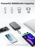 Darrahopens Auto Accessories > Auto Accessories Others > Automotive Repair & Speciality Tools Aukey Spark Sling 20000 Compact Fast Charging Power Bank with Built-in USB-C Cable (PB-Y48)