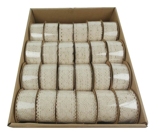 Darrahopens Auto Accessories > Auto Accessories Others > Automotive Repair & Speciality Tools Bulk 36 Cotton Lace Ribbon 3 Assort Display Box