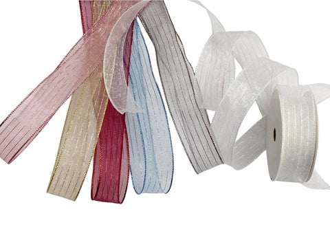 Darrahopens Auto Accessories > Auto Accessories Others > Automotive Repair & Speciality Tools bulk 48 Metallic Striped Organza Ribbon Assort Wrap 300cm