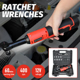 Darrahopens Auto Accessories > Auto Accessories Others > Automotive Repair & Speciality Tools Cordless Electric Ratchet Wrench Set 12V Power Electric Ratchet Wrench 3/8inch 400 RPM Variable Speed with Sockets Two 2000mAh Batteries and Charger