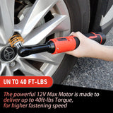 Darrahopens Auto Accessories > Auto Accessories Others > Automotive Repair & Speciality Tools Cordless Electric Ratchet Wrench Set 12V Power Electric Ratchet Wrench 3/8inch 400 RPM Variable Speed with Sockets Two 2000mAh Batteries and Charger